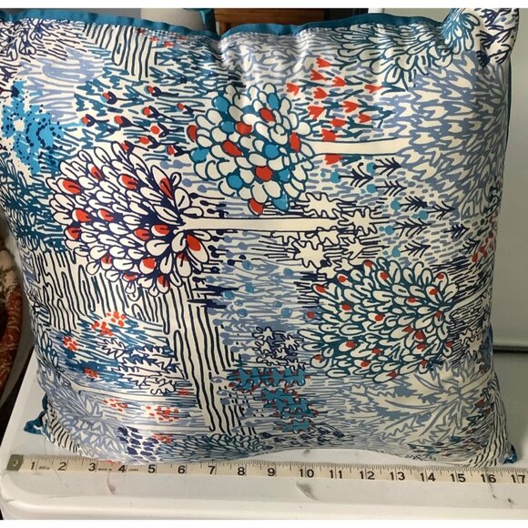 Williams-Sonoma Floral Silk Square Decorative Pillow Sarah Campbell 18"x18" - Picture 4 of 4